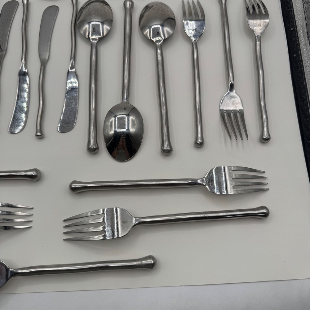 Gourmet Settings Treble Clef 18/10 Stainless Flatware Set 25 Piece Hand Forged - Picture 12 of 13